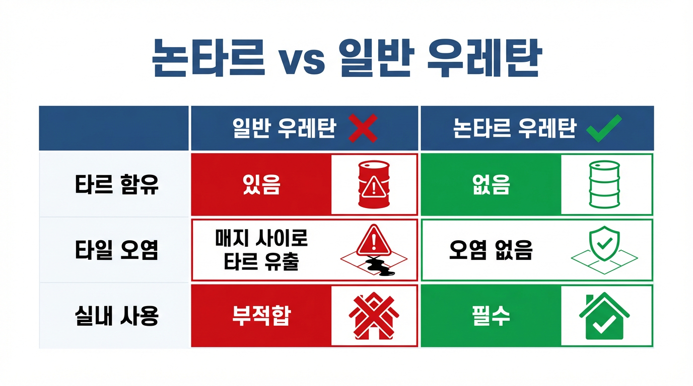 논타르 vs 일반 우레탄